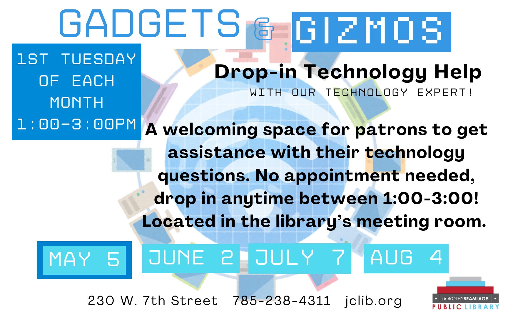 Flyer for Gadgets and Gizmos, May 5, 1 P.M.