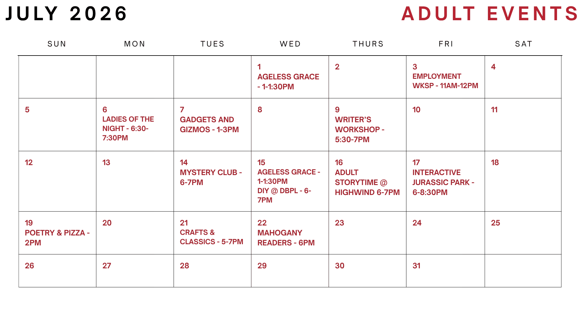 JULY ADULT